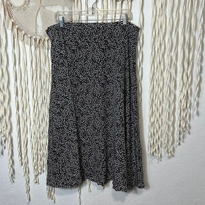 Garnet Hill Silk Taupe and White Mini Floral Skirt Size 16